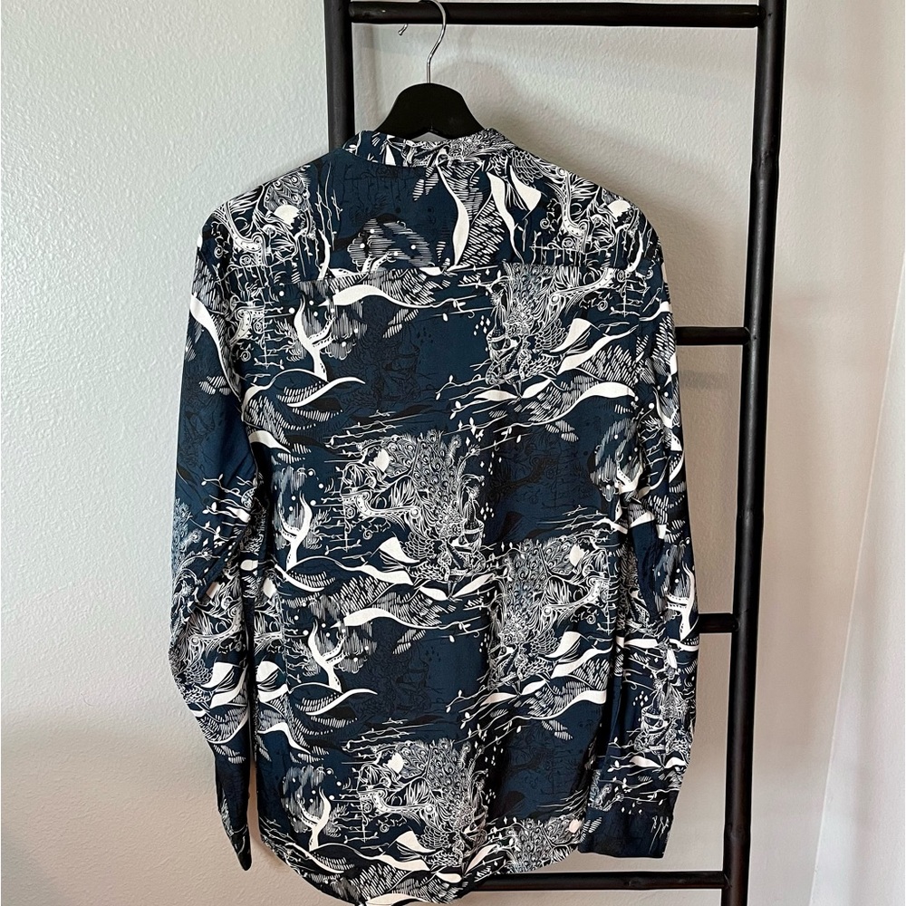 Zara Navy Blue Pattern Shirt - Picture 3 of 3